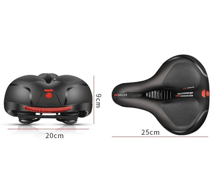 Reflective waterproof bike saddle. Universal fit for men & women, offering ultimate comfort on any bicycle.