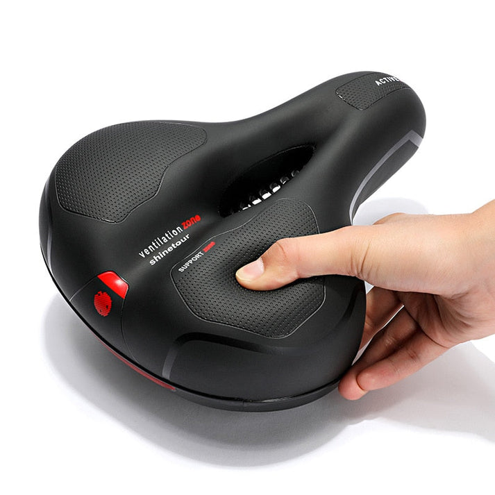 Unisex comfortable bike saddle for pain-free cycling. Ergonomic design, suitable for long rides on road or MTB.