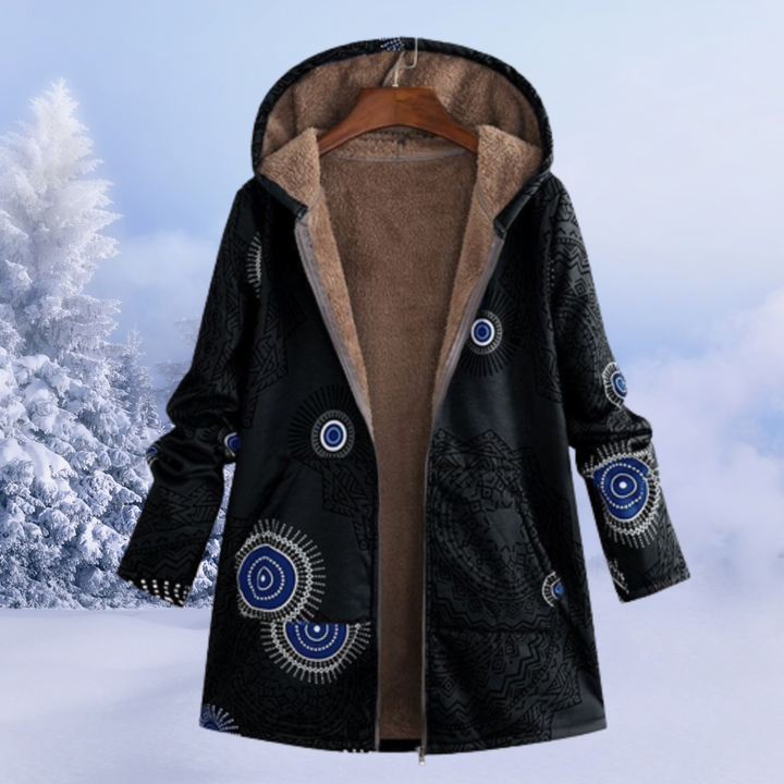 Comfortable Ivy floral winter jacket for women, offering warmth & style in cold weather.