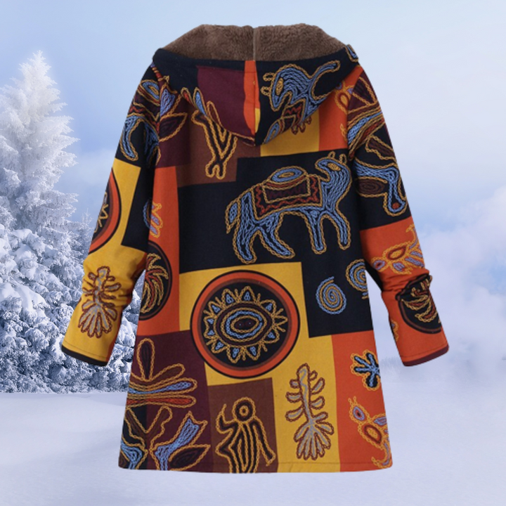 Elegant Ivy floral winter jacket for women, a comfortable and warm choice for cold weather fashion.