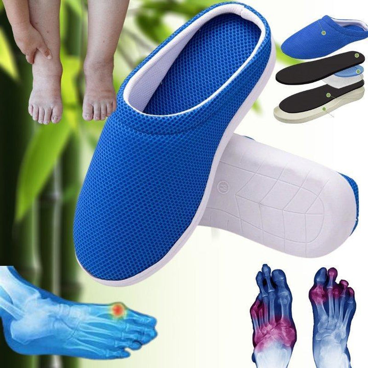 Orthopedic comfort slippers providing pain relief, arch support, and joint health.