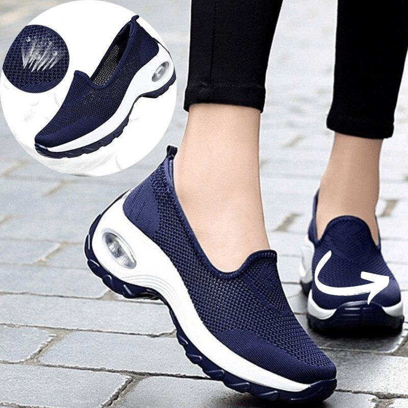 Durable women's air cushion walking shoes, excellent for arch support and long-lasting comfort.