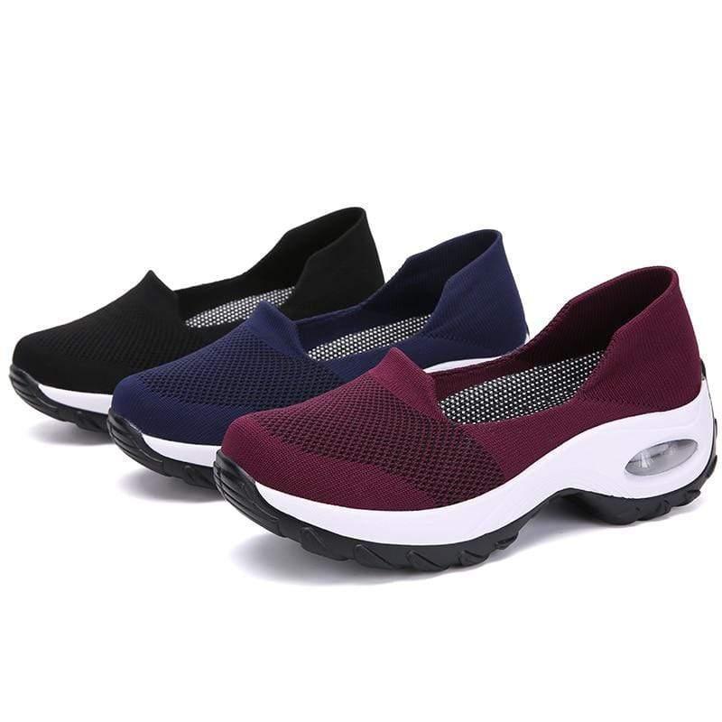 Stylish women's casual walking shoes, slip-on design with superb arch support & cushioning.