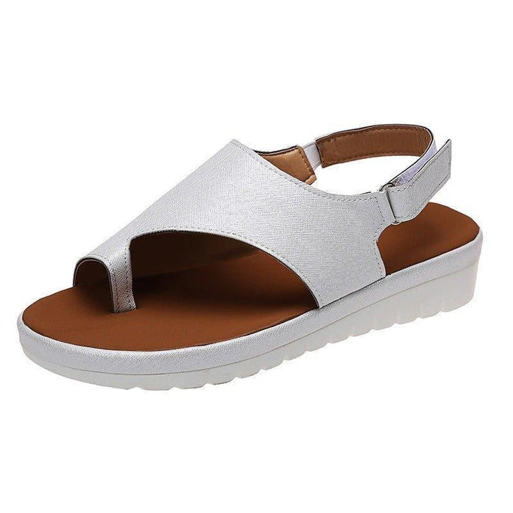 Everyday women's bunion sandals with wide toe box, secure back strap, and reliable arch support.