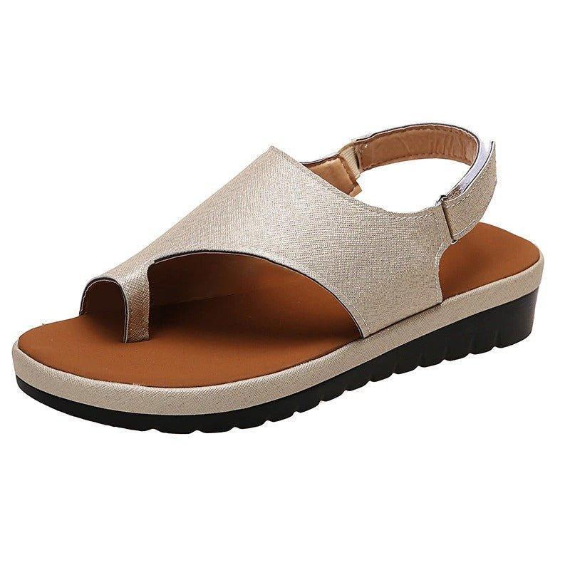 Practical women's bunion sandals, wide toe box, back strap, designed for comfortable all-day wear.