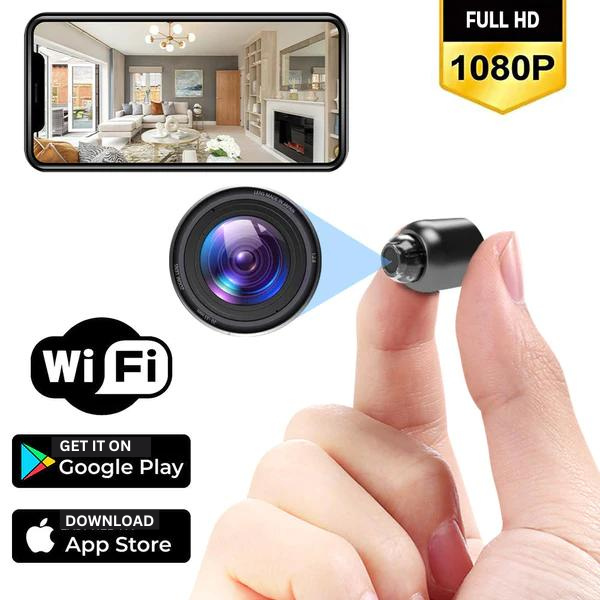 Discreet full HD 1080p surveillance camera with wide-angle view & clear night vision for indoor security.