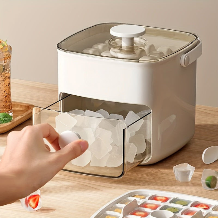 Sleek, compact ice maker for countertops. Produces quick ice cubes automatically, ideal for home and office use.