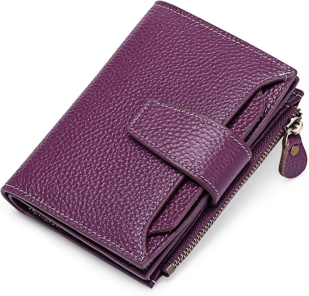 Women's essential: a sleek and compact RFID blocking leather wallet.