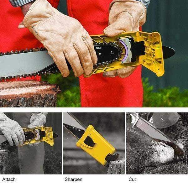 Reliable chainsaw chain sharpener, a portable and efficient tool for maintaining sharp blades on all your garden equipment.