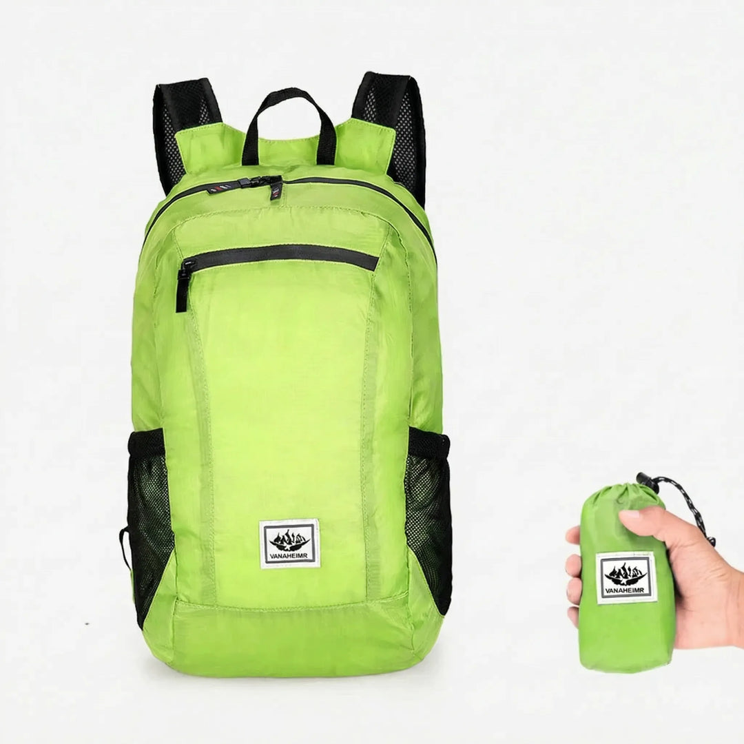 Durable ripstop unisex foldable backpack, ideal for hiking and camping.