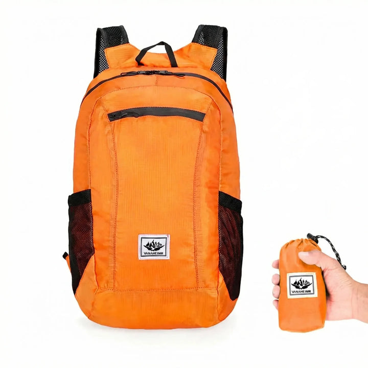 Spacious yet lightweight 20L foldable daypack, great for travel, hiking, and outdoor use.