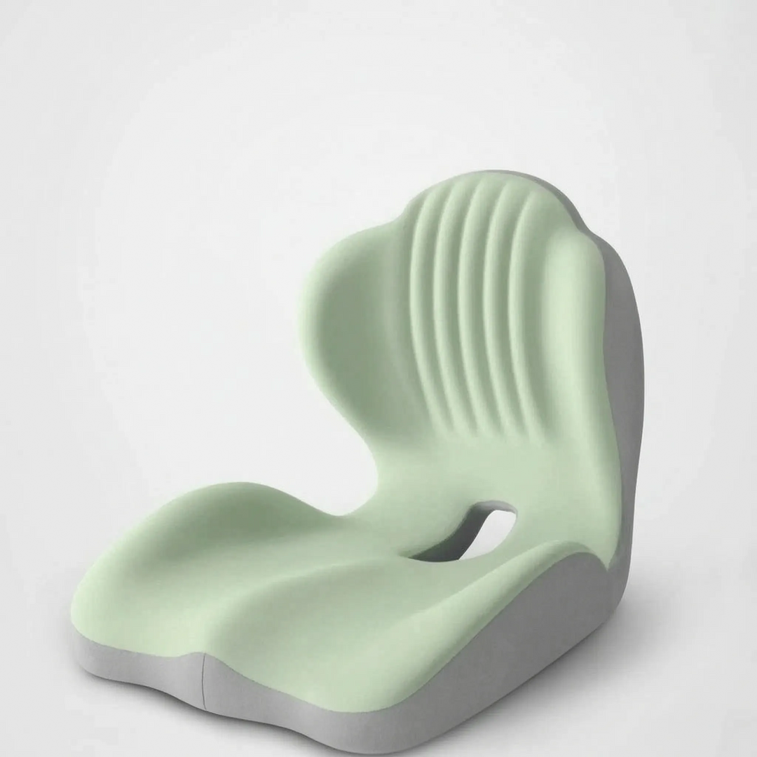 Memory foam ergonomic office chair pad provides superior back support & hip alignment for comfort.