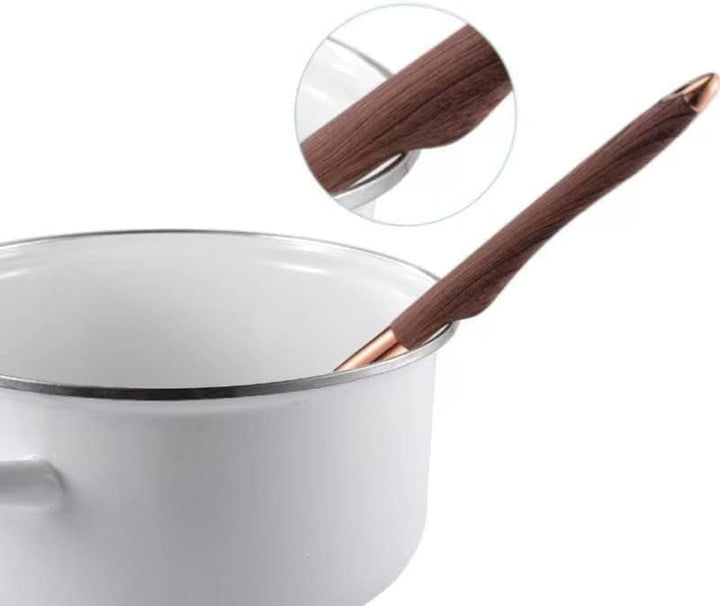 Premium 10-piece modern silicone kitchen utensil set with wood-look handles. Nonstick, heat-resistant for baking & cooking.