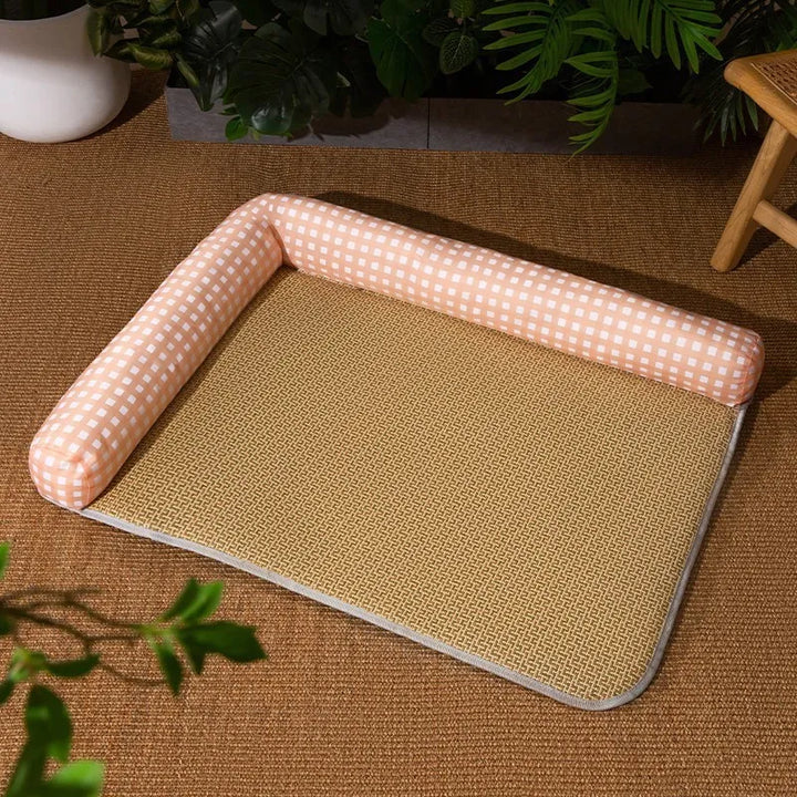 Cat cooling mat with raised edge provides ultimate comfort. Also great as a small dog summer pet bed.