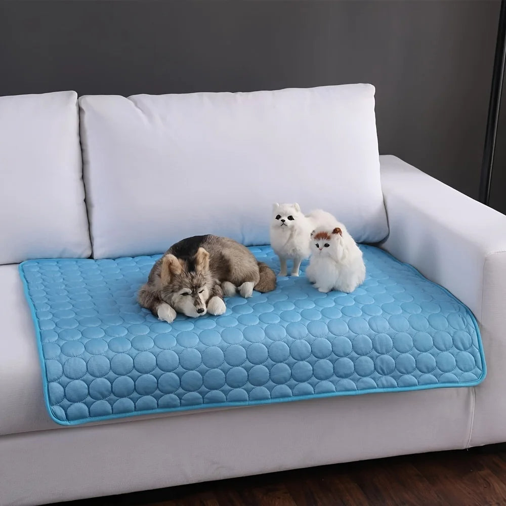 Premium pet cooling mat for dogs & cats. Provides instant heat relief & comfort, a perfect summer pad.