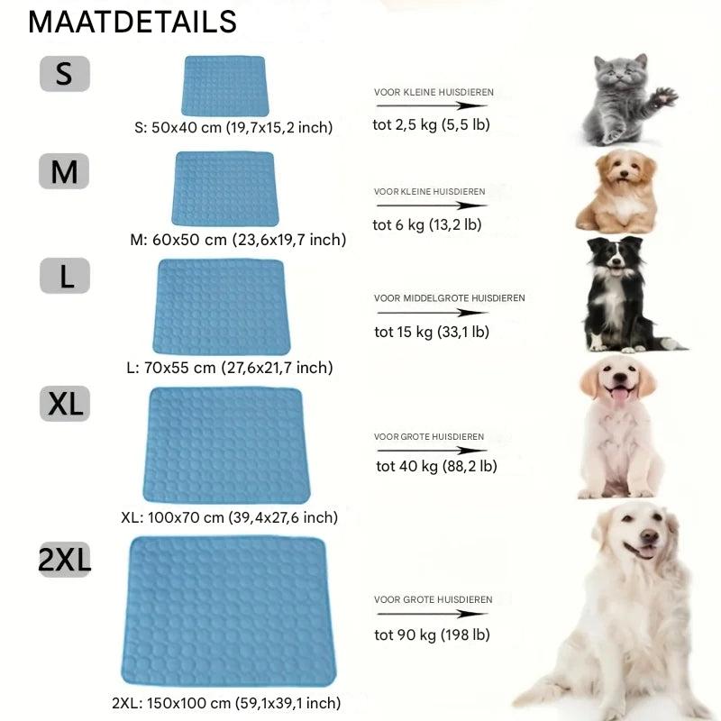 Instant heat relief mat for dogs & cats. A cool pet pad and summer bed for animal comfort.