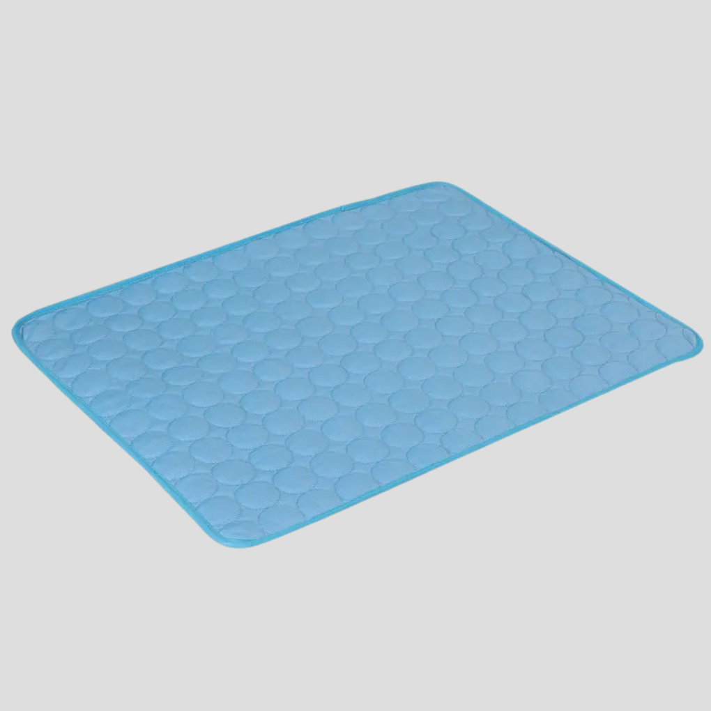 Portable pet cooling mat for dog & cat comfort. Easy to wash & provides instant heat relief in summer.