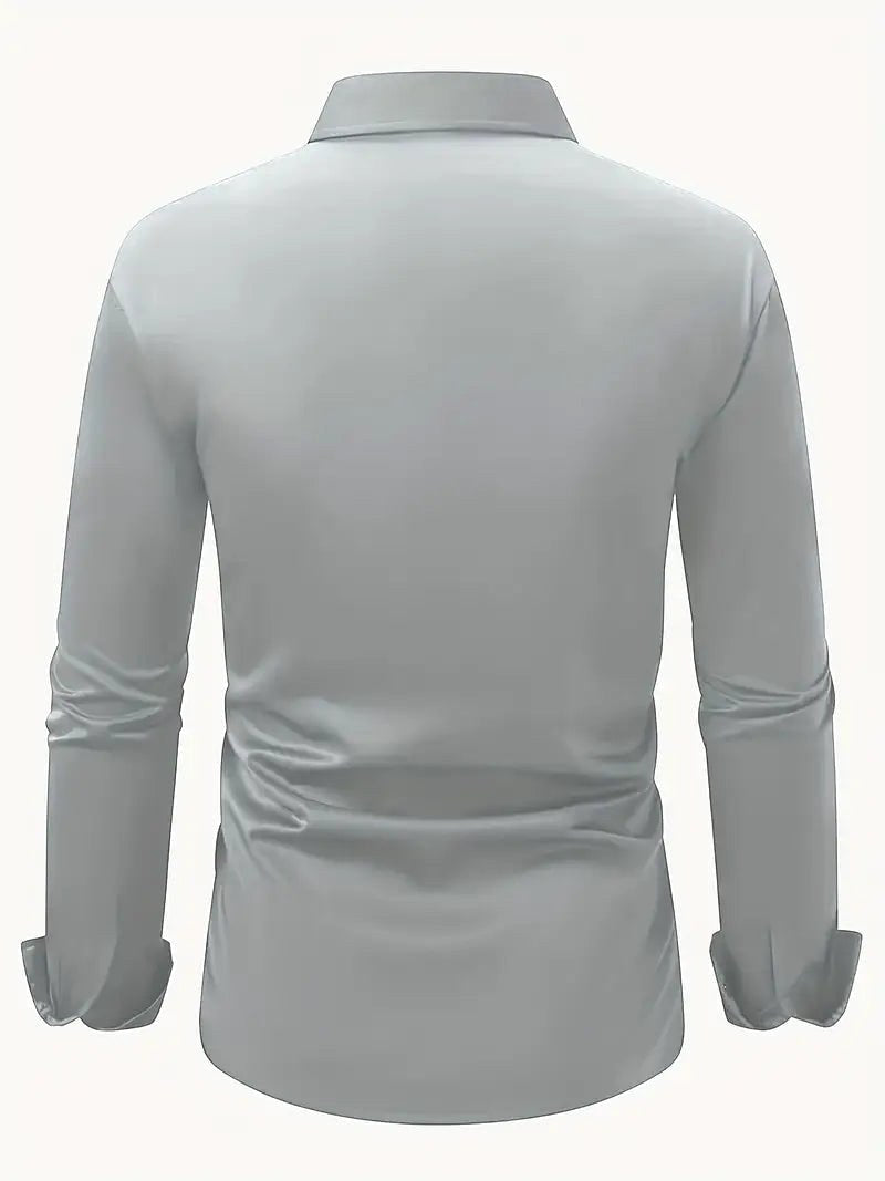 Men's long-sleeve slim-fit top, breathable and versatile for modern everyday fashion.
