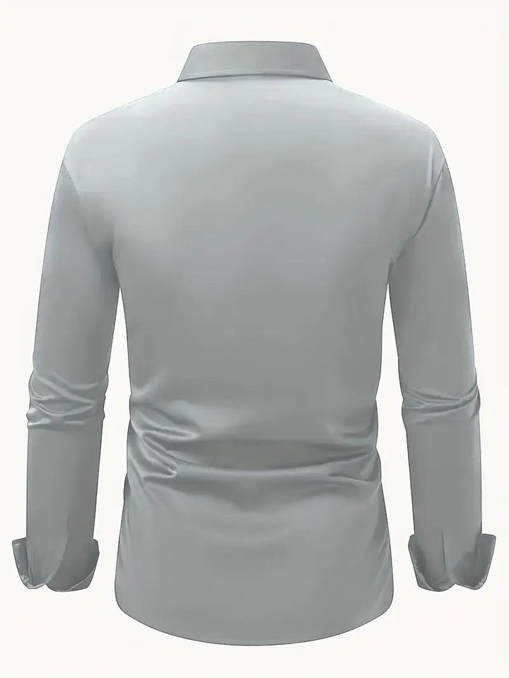Men's long-sleeve slim-fit top, breathable and versatile for modern everyday fashion.