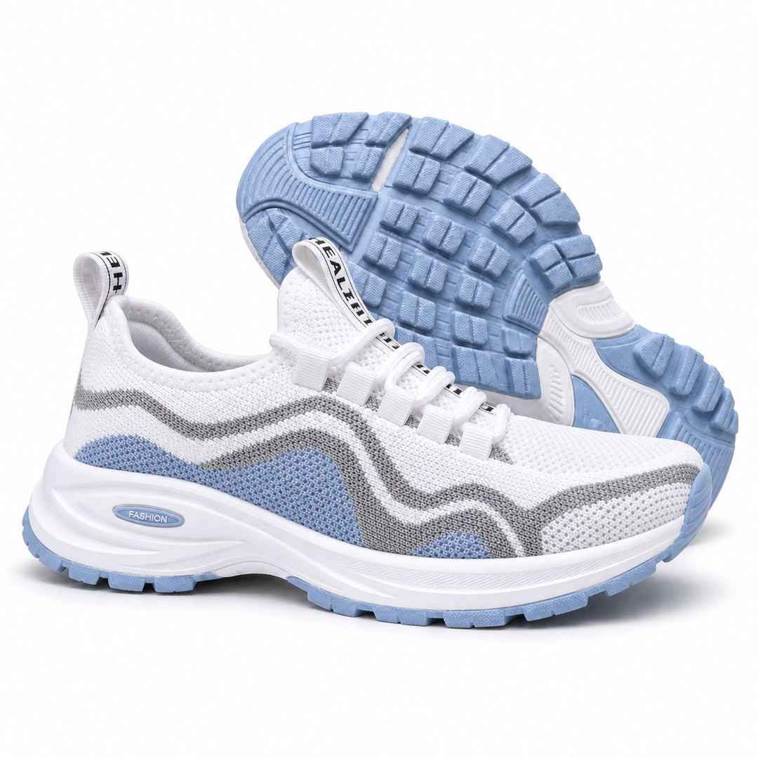 Ergonomic design of women's supportive lace-up shoes for superior foot support and comfort.