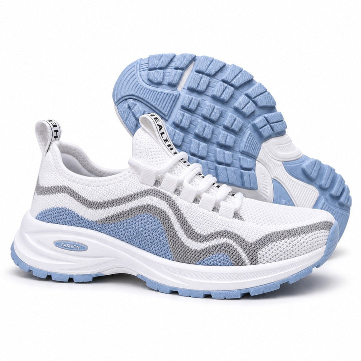 Ergonomic design of women's supportive lace-up shoes for superior foot support and comfort.