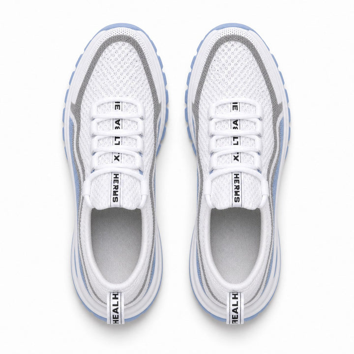 Rear view of women's supportive walking shoes, expertly designed for ultimate all-day comfort.