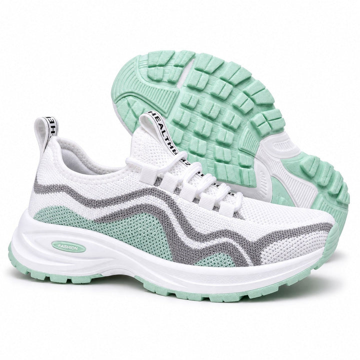 Women's comfortable walking shoes in action, offering superior foot support and all-day comfort.