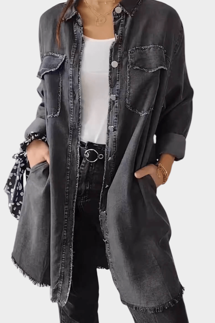 Cordelia

Wait, | Women's Button Front Mini Shirt Dress - Grey - Image 3