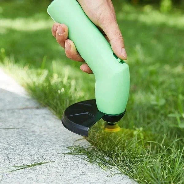 Compact cordless mini weed trimmer for easy garden maintenance, perfect for grass edging & yard work.