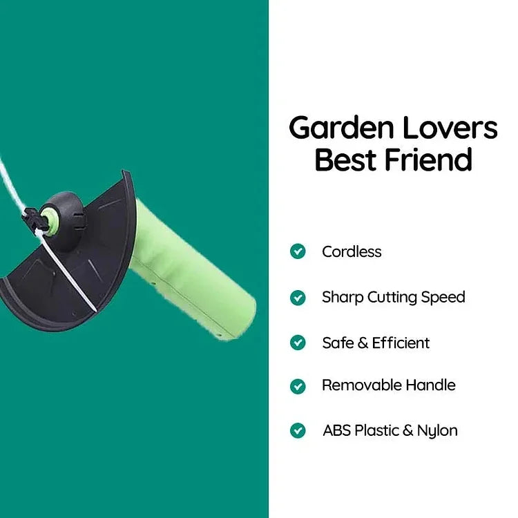 Lightweight, portable cordless mini weed trimmer for efficient, hassle-free lawn care and garden maintenance.