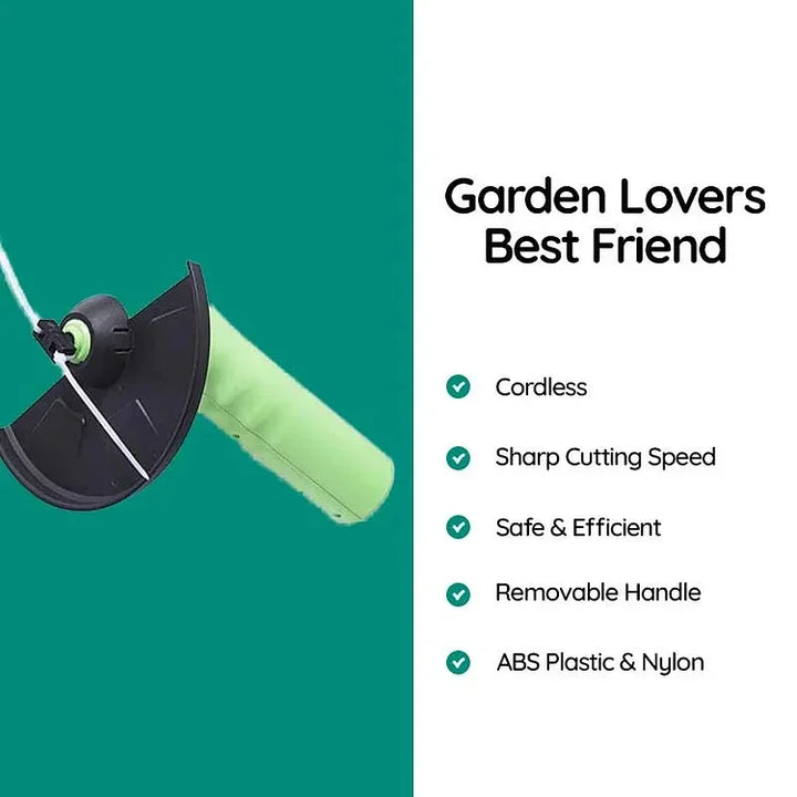 Lightweight, portable cordless mini weed trimmer for efficient, hassle-free lawn care and garden maintenance.