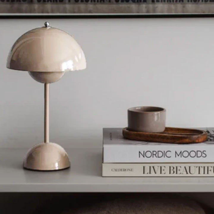 Vintage-style cordless LED table lamp, offering soft accent lighting for any room's decor.