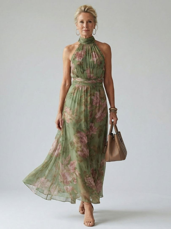 Cordova | Women's Floral Halter Neck Midi Dress - Floral - Image 1