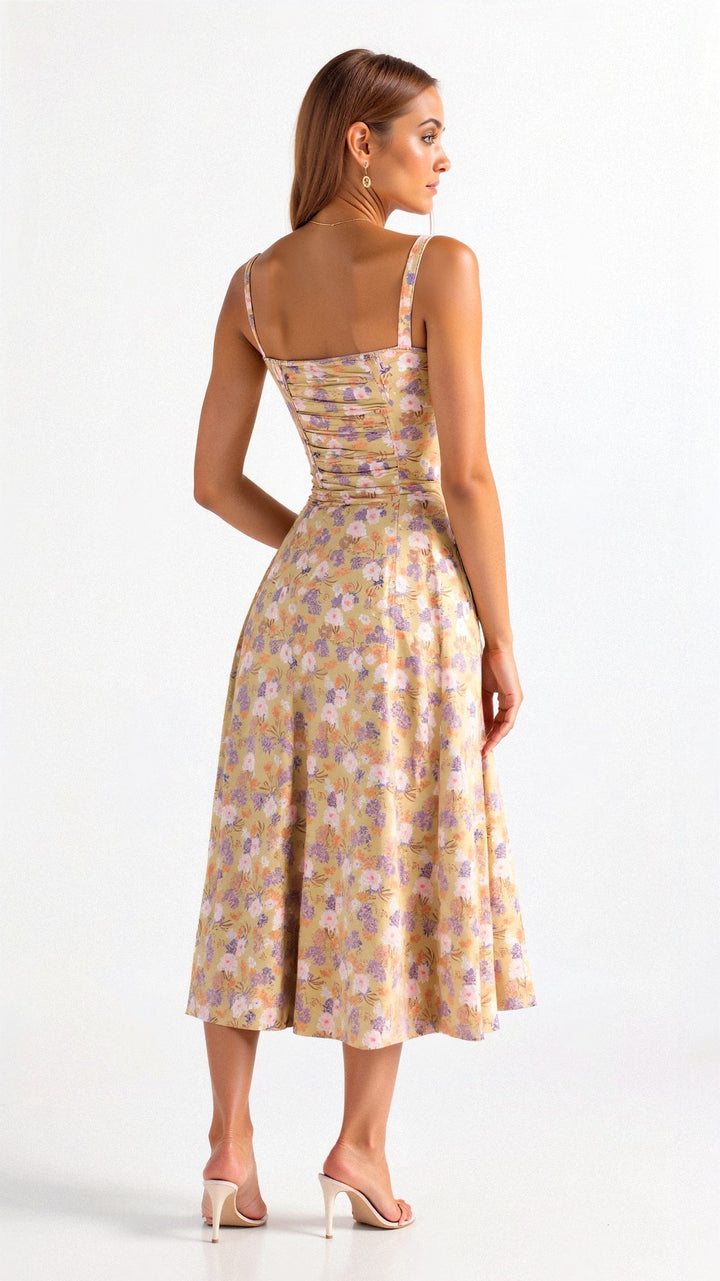 Versatile women's corset midi dress, elegant and stylish for cocktail parties, evening events, or fashion.