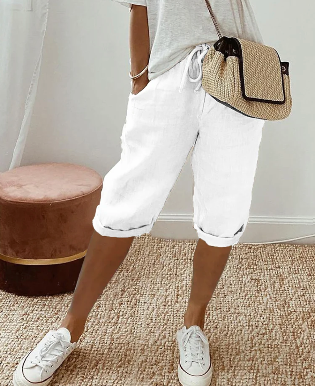 Ladies BreezeFlow cotton casual shorts, perfect for comfortable warm weather apparel & versatile summer outfits.