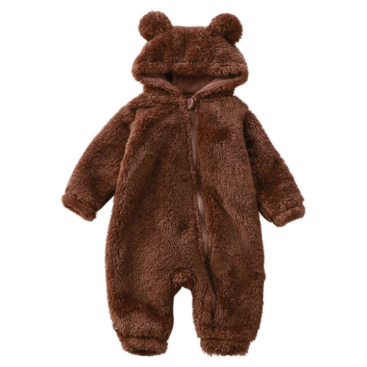 Cute unisex bear costume onesie for babies, ideal infant sleepwear.