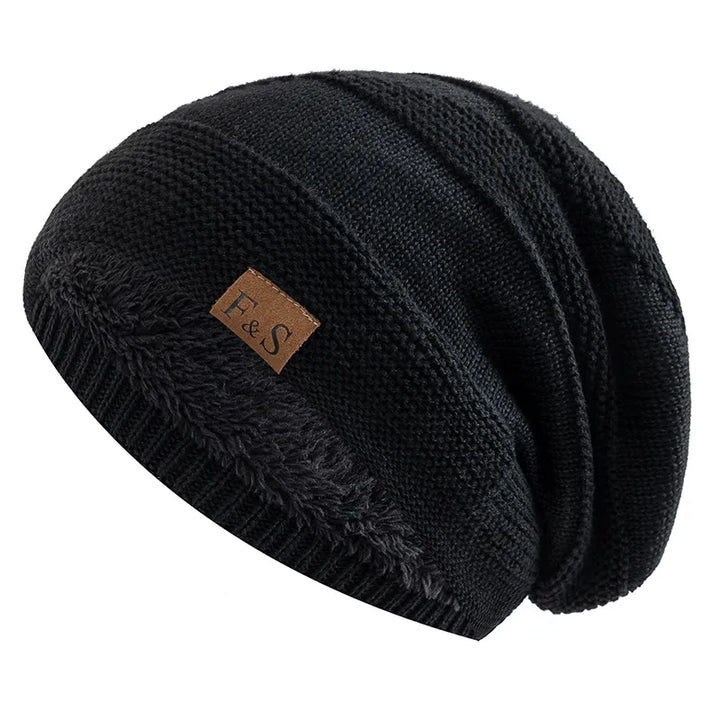 Unisex cold weather beanie hat in khaki, made with warm acrylic material.