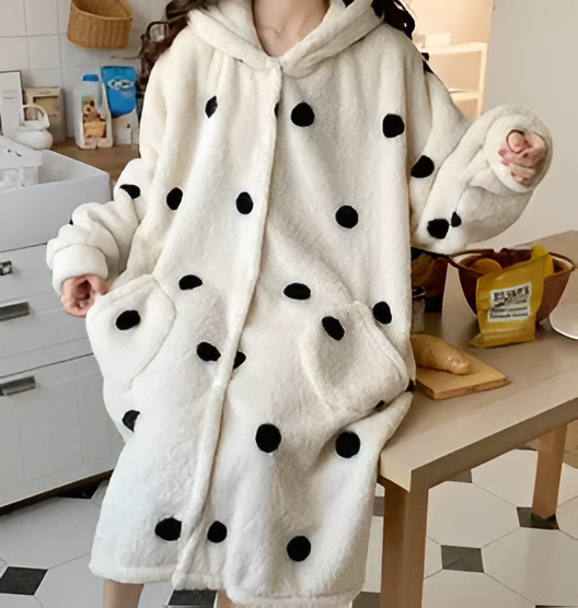 Experience ultimate comfort with this women's cozy hooded winter robe.