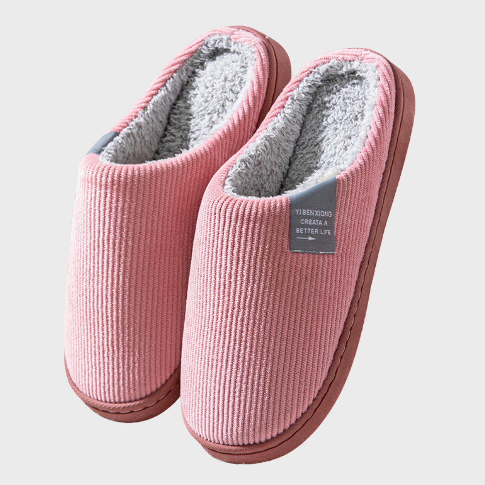 Experience home comfort with these warm women's indoor slippers. Cozy, anti-slip footwear for winter lounging.