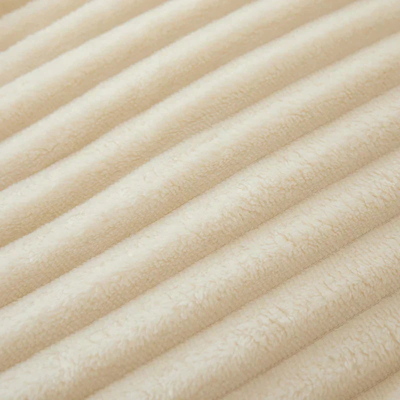 CozyStripe: your go-to wide striped flannel fleece blanket for cozy living.