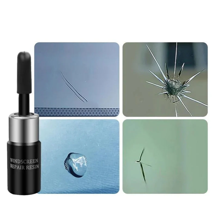 Comprehensive windshield repair kit for all vehicles. Fixes glass chips & cracks, restores clarity, DIY auto repair.