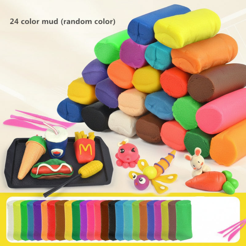 Unisex Creative Clay Art Play Set, colorful modeling clay for kids & adults, DIY art supplies, sensory play.