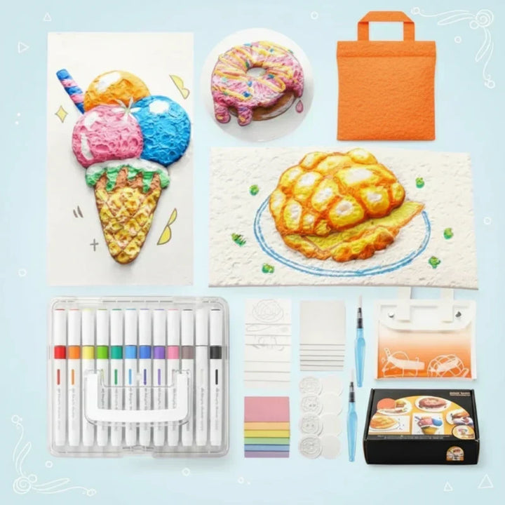 Creating realistic textures on dioramas with a texture art pen set. Perfect for miniature art & model details.