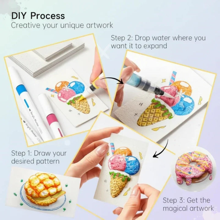 Hobby kit with texture art pens for realistic model & diorama creation. Essential craft tools for creative projects.