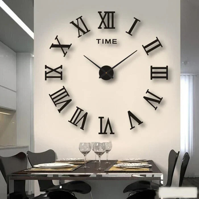 Luminous DIY wall clock, glows in dark, modern oversized art for any space, creative timekeeping.