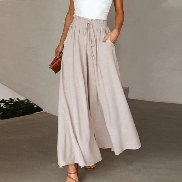 Cressida Women's Two-Piece Set Navy Crop Top Wide Leg Pants Image 6