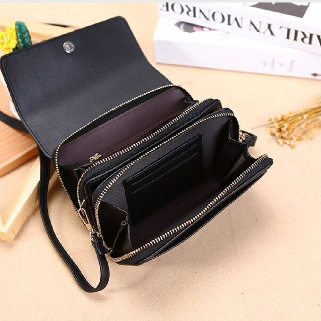Women's organized PU leather travel bag, a versatile multi-pocket design.