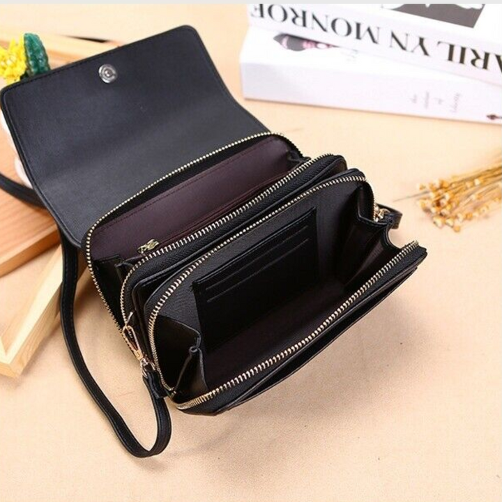 Women's organized PU leather travel bag, a versatile multi-pocket design.