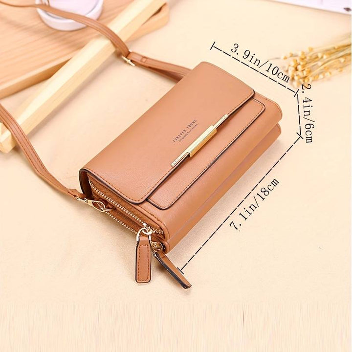 Everyday chic: women's multi-pocket PU leather crossbody, perfect for essentials.