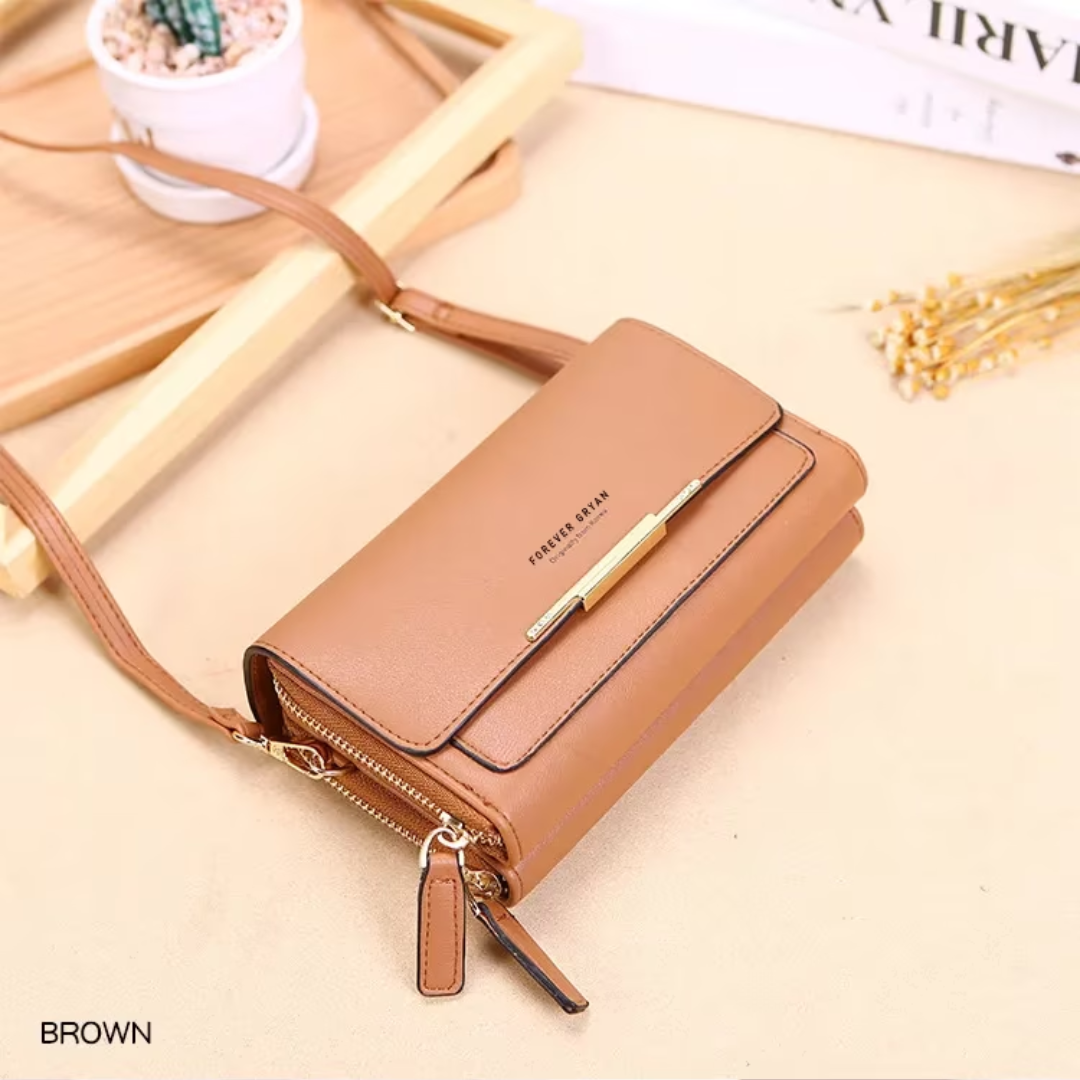 Women's everyday PU leather crossbody bag, multi-pocket & chic for all essentials.